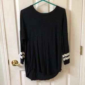 Plain Black Shirt W/ White Arm Stripes